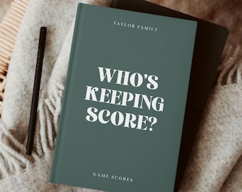 Custom Game Night Score Book, Game Lover Housewarming Gift Personalized Board Game Gift, Family Game Night Scorekeeping, Couples Game Scores
