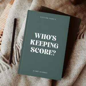 Carnet de scores personnalisé en soirée, cadeau de pendaison de crémaillère pour amateur de jeux vidéo, cadeau de jeu de société personnalisé, pointage de soirée match en famille, scores de jeu en couple