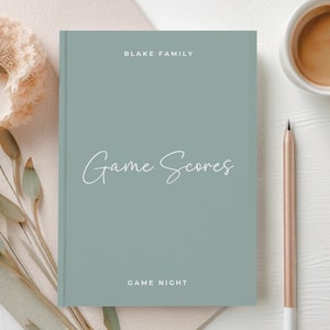 Custom Family Game Night Score Book, Card Game Scores Scorekeeping Notebook, Unique Gift for Board Game Lover Birthday or Housewarming Gift