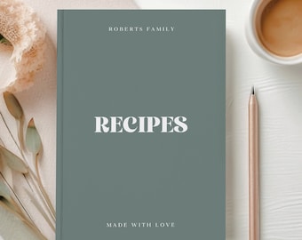 Blank Recipe Book Personalized Cooking Gift for Cooking Lover, Family Recipe Book Personalized Foodie Gifts, Custom Recipe Journal