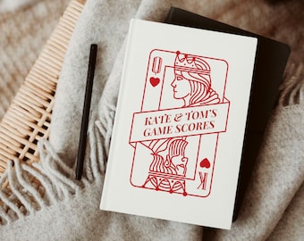 Custom Couples Game Night Score Book, Couples Gift for Game Lover, Housewarming, Wedding, Birthday, Scorekeeping Notebook Card Game Scores