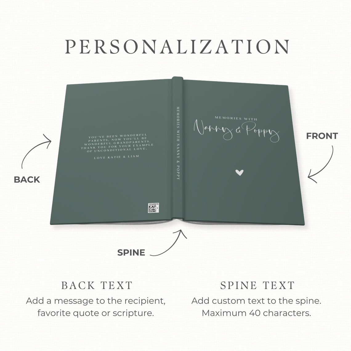 Grandparent Memory Journal Custom New Grandparent Gift Christmas Gifts