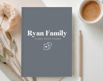 Personalized Family Games Night Book, Card Game Scorebook, Custom Game Night Score Keeping Notebook, Custom Card Game Lover Gifts
