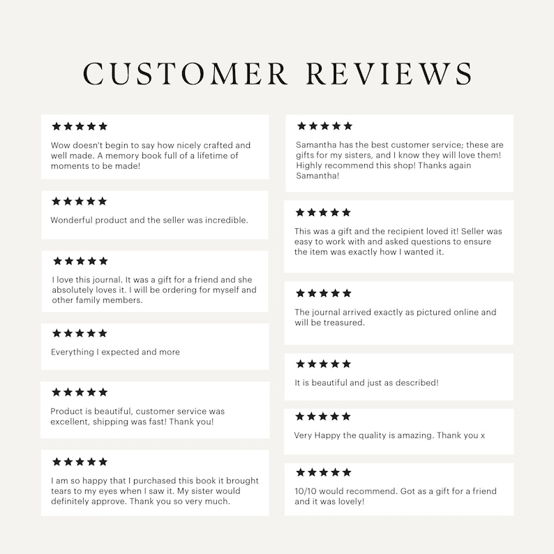 May include: A collection of customer reviews for a product, with five-star ratings and positive comments. The reviews highlight the quality, craftsmanship, and customer service of the product.