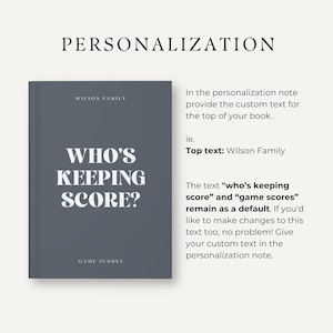 Custom Game Night Score Book, Game Lover Housewarming Gift Personalized Board Game Gift, Family Game Night Scorekeeping, Couples Game Scores image 3