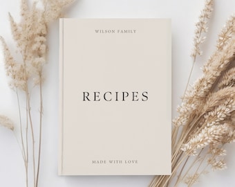 Custom Recipe Book Blank Recipe Journal Book Personalized Cookbook Customized Recipe Book for Own Recipes, Cooking Gifts for Cooking Lover