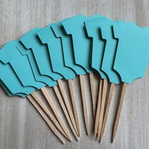 Teal Baby Body Cupcake Toppers: Babyparty Dekor (Set von 12)