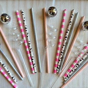 Glam Cowgirl Disco Party Straws | Over 100 Straws | Disco Ball Straws | Last Disco Bachelorette | Ain’t My First Rodeo Cowgirl Birthday