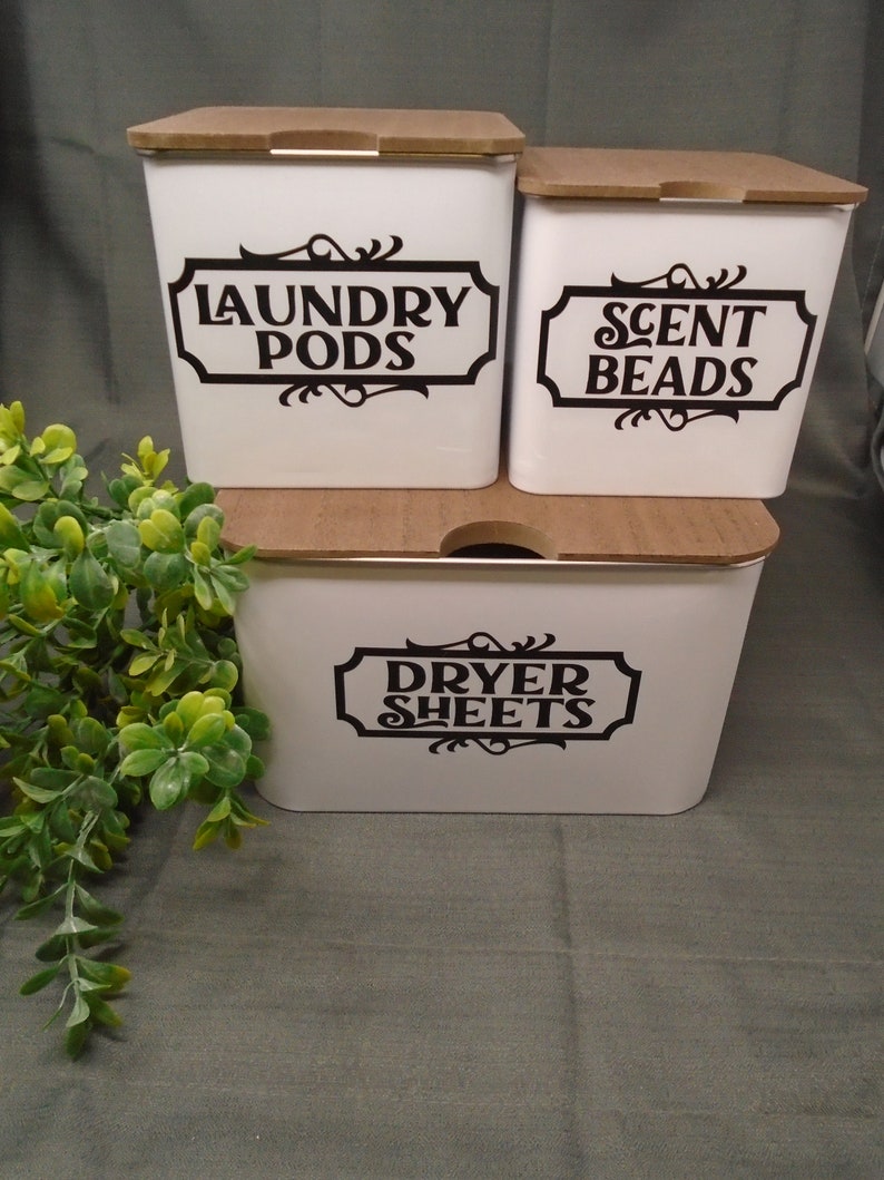 Laundry Room Organizer, Laundry Room Decor Set, Detergent, Softener ...