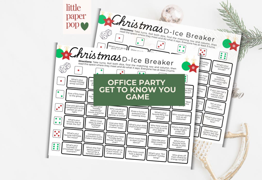 Office Party Dice Breaker Game Fun Team Building Activities Printable ...