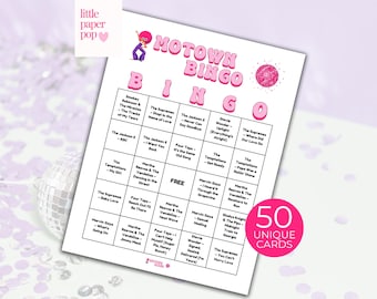 Motown Music Bingo Soulful Singo Bingo Fun Oldies Musical Activity Printable Motown Songs Game for Parties Black History Bingo