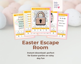 Easter Escape Room Printable for Kids Easter Party Game Ages 7 to 12 Family Activity Instant Download