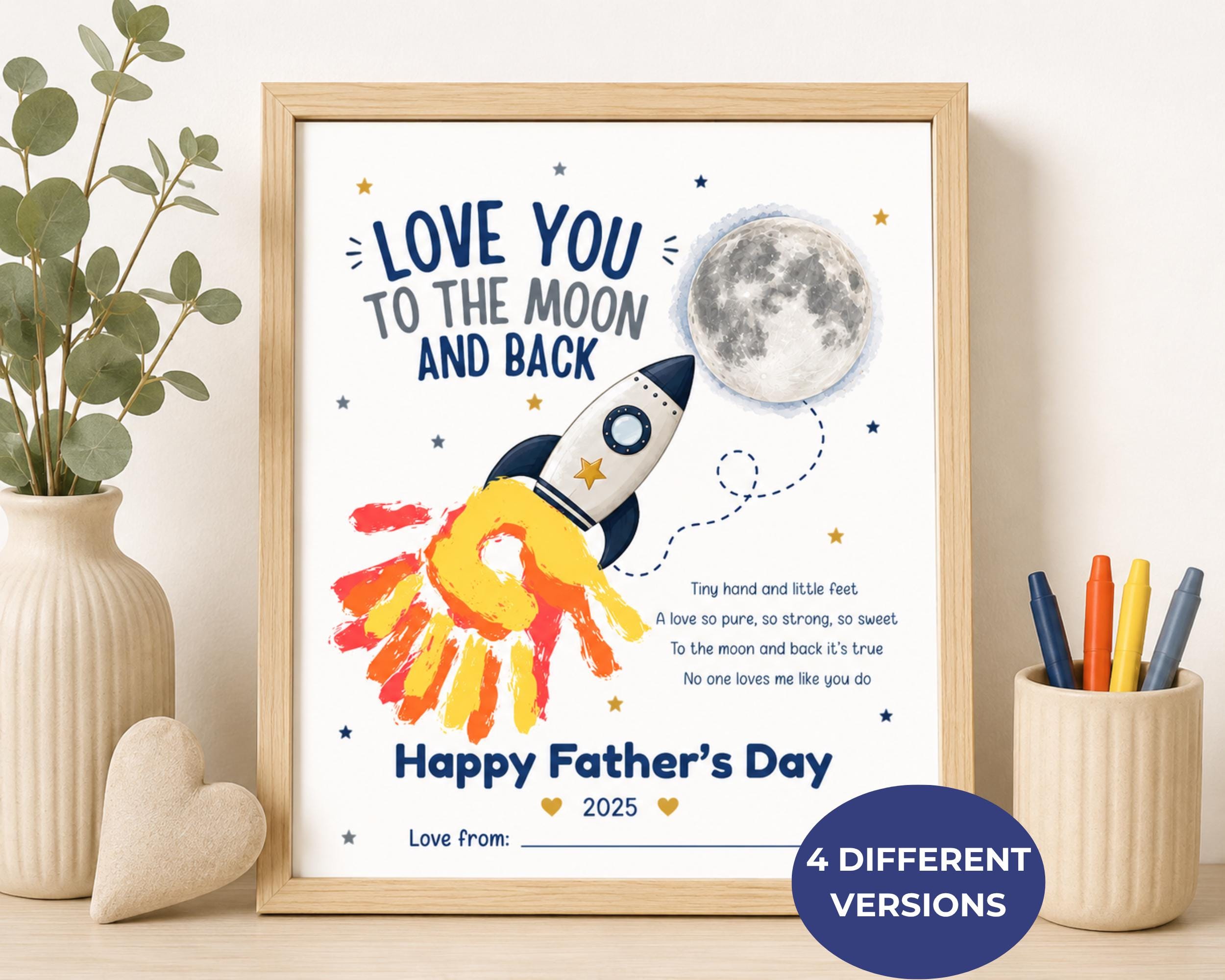 Fathers Day Handprint Printable Craft Love You To The Moon And Back…
