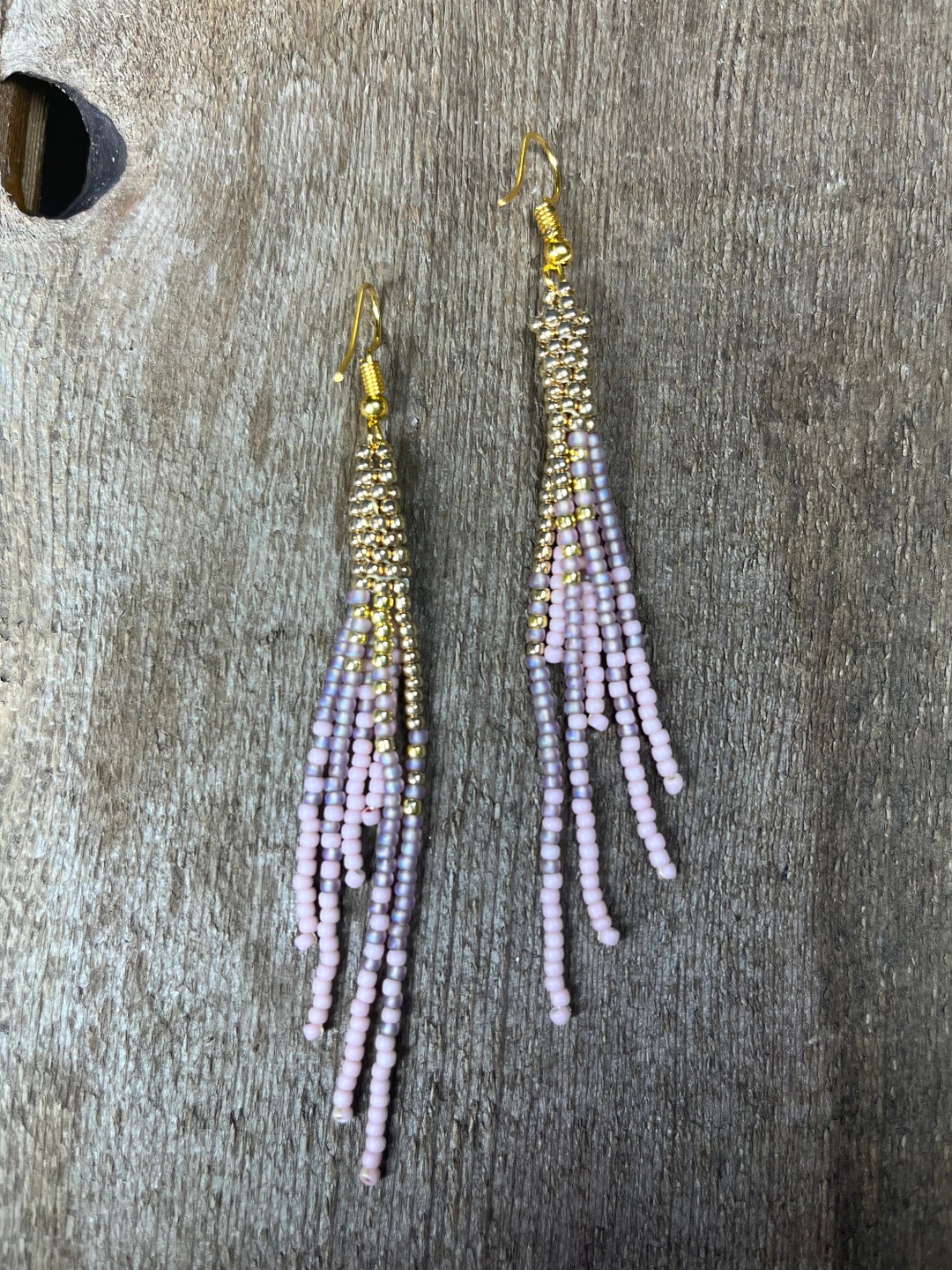 • OLIVIA • beaded fringe dangle earrings