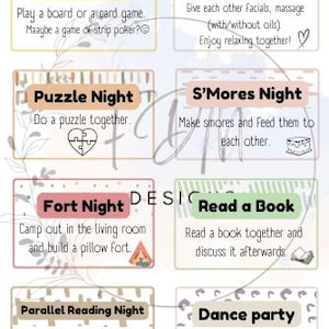 Printable Date Night Cards | Fun & Romantic At-Home Date Ideas | Instant Download