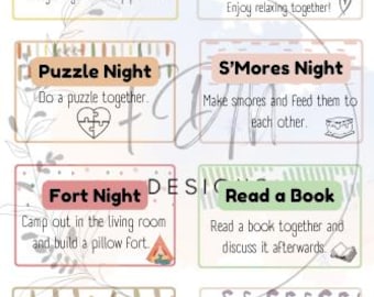 Printable Date Night Cards | Fun & Romantic At-Home Date Ideas | Instant Download
