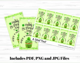 Étiquette Enjoy A Sweet Treat - Joyeuse Saint-Patrick PDF PNG JPG (fichiers numériques)
