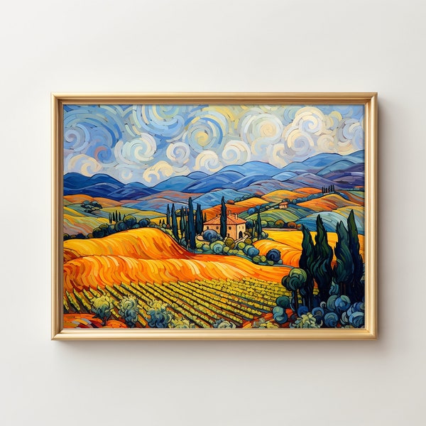 Vincent Van Gogh, Toscana rural / arte de televisión enmarcado, decoración de casas, pintura de decoración del hogar, naturalismo, grandes grabados, naturismo, #vangogh