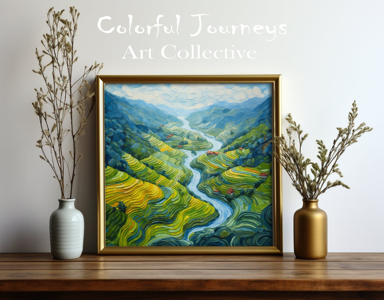 Vincent Van Gogh's, Bali Rice Terrace | Frame Tv Art, Indonesia ...