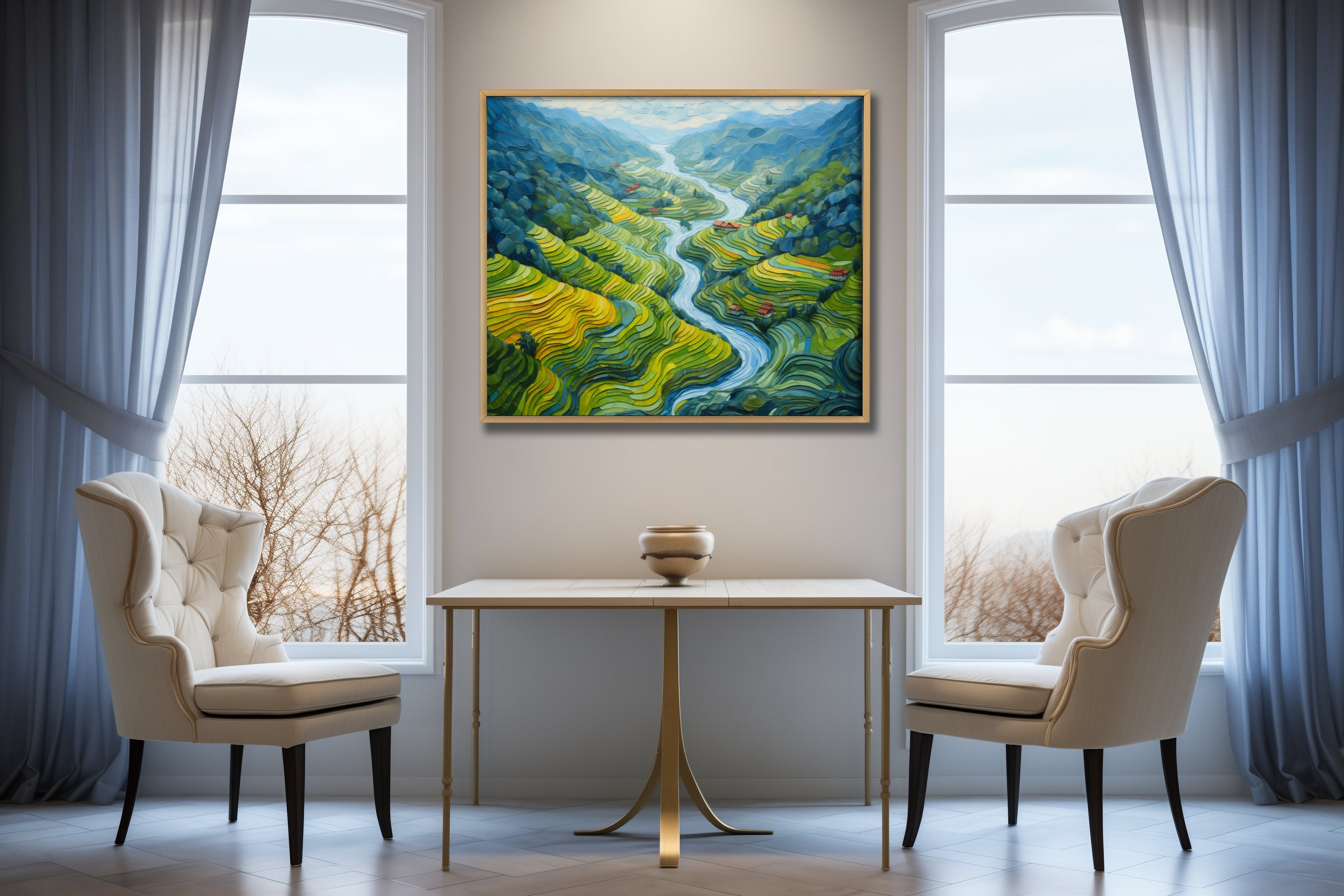 Vincent Van Gogh's, Bali Rice Terrace Frame Tv Art, Indonesia Nativity ...