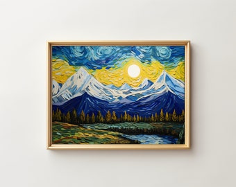 Vincent Van Gogh's, Swiss nature | decorer, landscape art wallarte, artful landscape wallarte, artful landscape arte, #vangogh, artful art