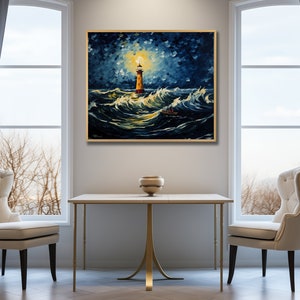 Thunderstorm with Lighthouse inspiringly Vincent Van Gogh artful van gogh, artful vangogh, vangogh, vincent van gogh, light house decorer image 8