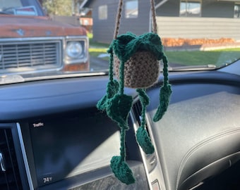 Crochet Car Fern / Crochet Car Hanging Plant