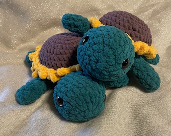 Adorable Crochet Sunflower Turtle Plushie
