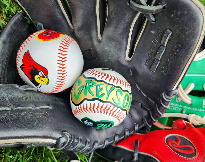 Hand-Painted Custom Baseball: Senior Night Gift, Prom Keepsake