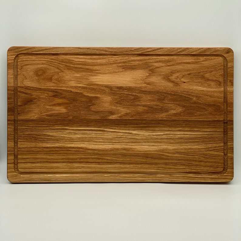 Bread board with juice groove oiled oak 50 x 30 x 2 cm image 3