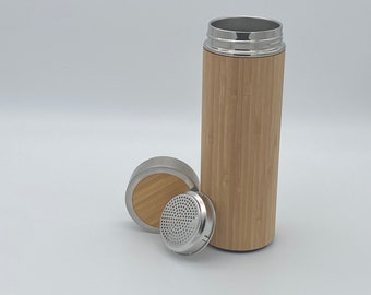 Thermo mug - bamboo incl. tea strainer - 450ml