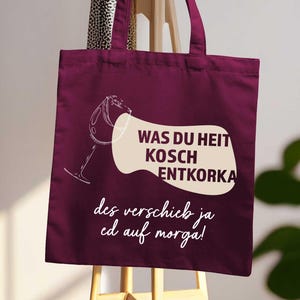 Wein Einkaufstasche mit lustigem schwäbischen Spruch – für Einkäufe, als Geschenk für Schwabenfreunde - Regionale Geschenke - 01-110-ET