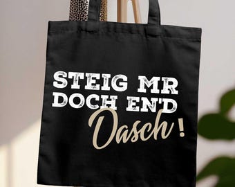 Black shopping bag with funny Swabian print - for shopping, as a gift for Swabian friends - Regional gifts - 01-109-ET