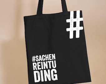 Cotton bag with saying, spacious shopping bag with funny print, perfect as a gift for everyday heroes - 01-104-ET