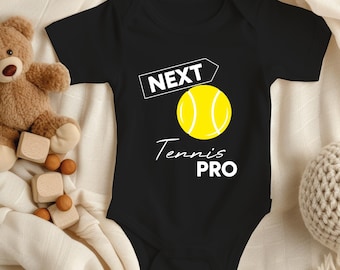 Babybody - Next Tennis-Pro - Next Tennis Professional - Printed Babyclothing - Family - Tennis - Tennis Family - Tennis Court - Organic Cotton