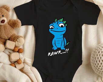 Süßer Babybody aus Bio-Baumwolle, "Dino RAWR!" Druck, perfektes Geschenk für Neugeborene
