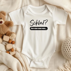 Cute organic cotton baby bodysuit, "Sleep?Um No without me" print, perfect gift for newborns