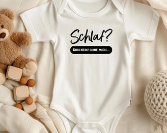 Cute organic cotton baby bodysuit, "Sleep?Um No without me" print, perfect gift for newborns