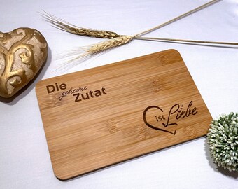 Bamboo cutting board with saying engraving snack board breakfast gift hobby cook chef anniversary wedding Christmas housewarming party