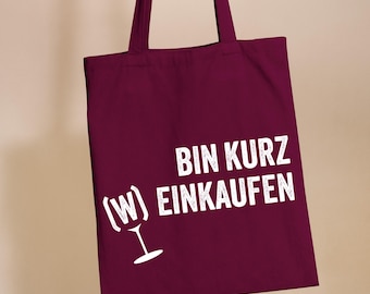 Cotton bag | I'm just going to buy wine | Jute bag | Fabric bag with motif | Gift for mom | Shopping bag with saying | 01-105-ET