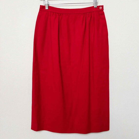 Pendleton Vintage Red Wool Midi Skirt Women's Siz… - image 2