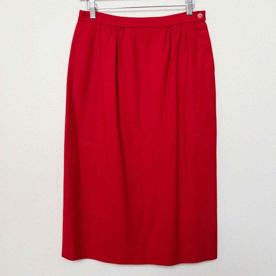 Pendleton Vintage Red Wool Midi Skirt Women's Siz… - image 5