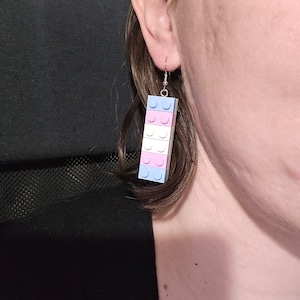 Building Brick Transgender Pride Flag Earrings