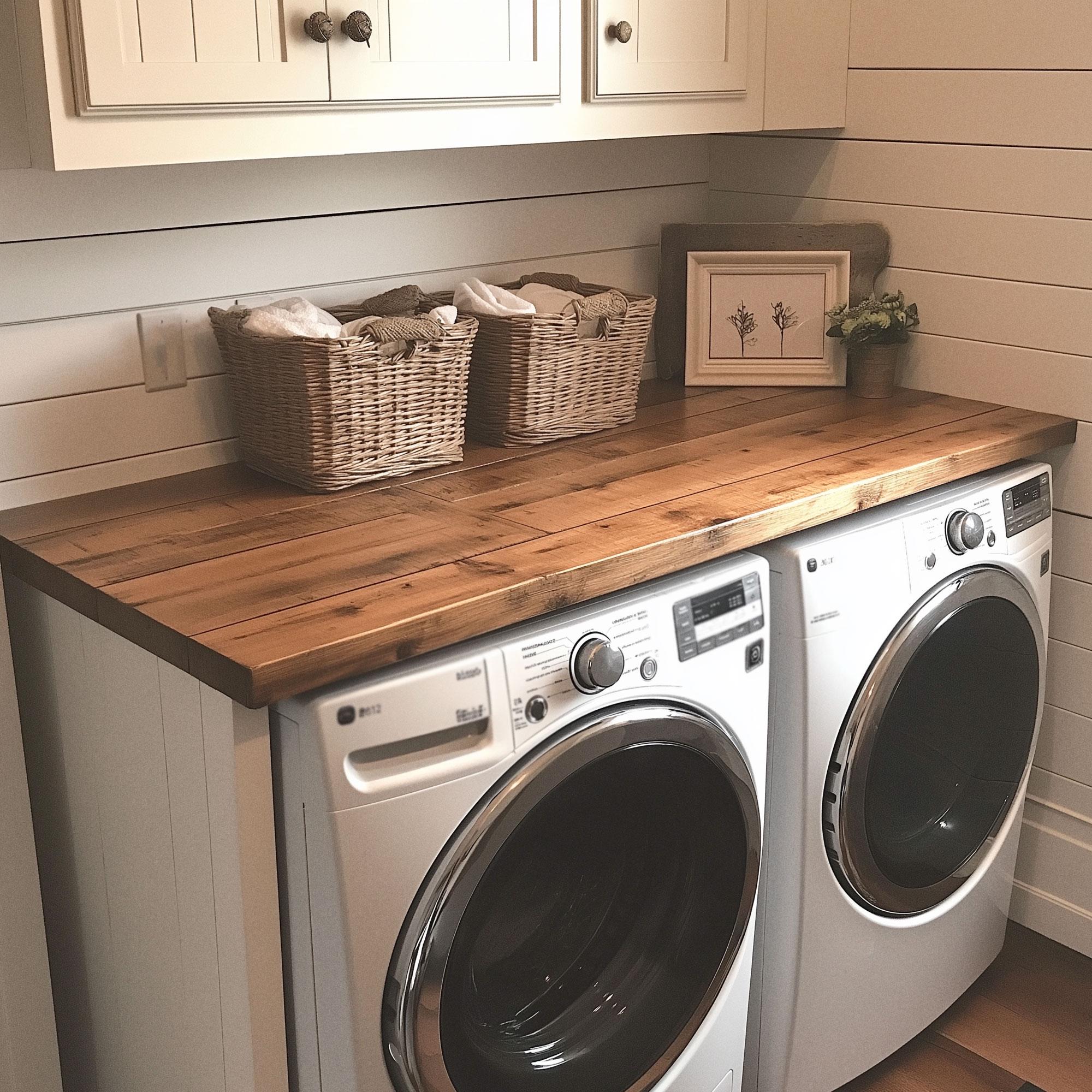 Washer and Dryer Top, Laundry Countertop, Washer and Dryer Wood Table Top, Laundry Station, Laundry Furniture, Laundry Top, 1