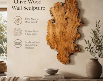 Live Edge Olive Wood Sculpture: Custom Exotic Wood Art
