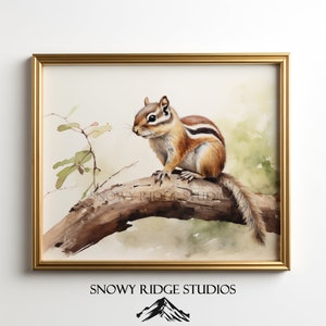 Chipmunk Print. Wildlife Wall Art.
