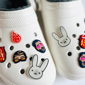 GET ALL 10pc Bundle Bad Bunny Latino Rapper Character Shoe Charm - Charms for Shoes