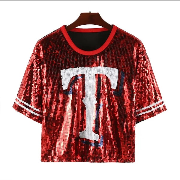 Texas Rangers Baseball Sequin Shirt - Short OR Long Top/Dresses Now Available!