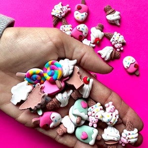 Ice Cream Acrylic Craft Supply Charms Flatbacks Various Styles - 3d Charm Bundle 6pcs 12pcs 18pcs 24pcs Easter Spring Gifts