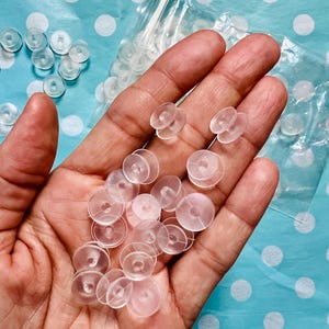 100pcs or 50pcs Clear Back Buttons - Black Back Buttons for crafts, Plastic charm backing - Round Buttons For DIY Shoe Charms